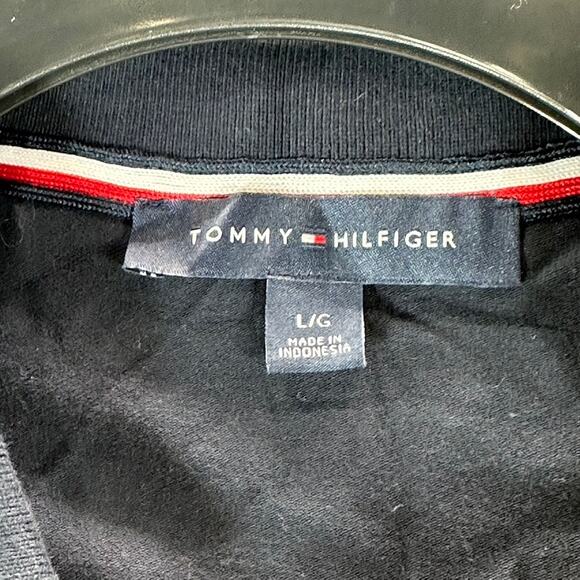 TOMMY HILFIGER Women's Navy Half-Zip Sleeveless Polo Shirt SZ L - Picture 8 of 9